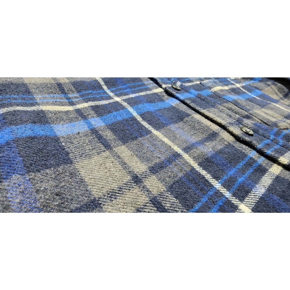 Eighth Avenue Men's Plaid Flannel Button Up Shirt Blue Gray XL - Picture 2 of 12